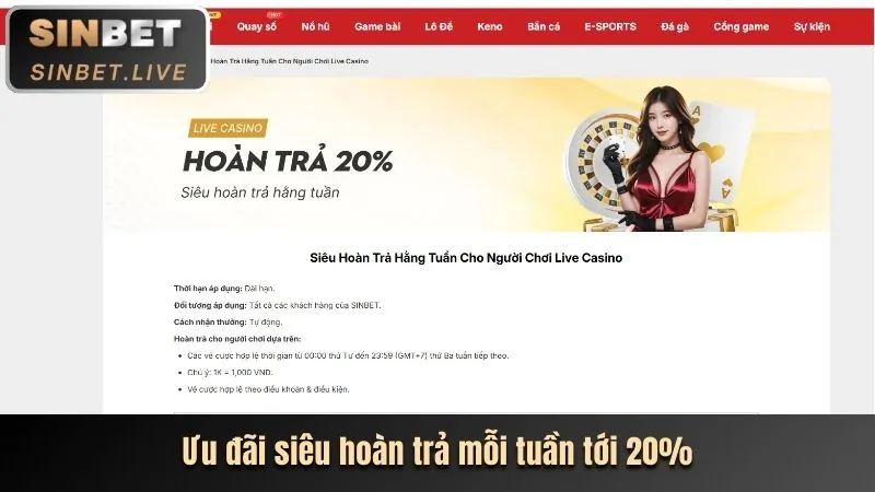 Hoàn trả Casino & Thể thao TX88